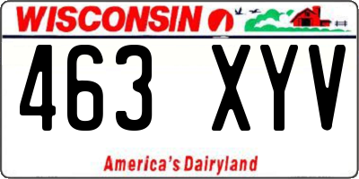 WI license plate 463XYV