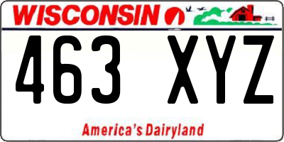 WI license plate 463XYZ