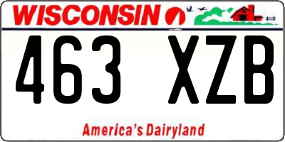 WI license plate 463XZB