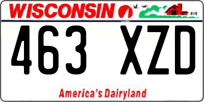 WI license plate 463XZD