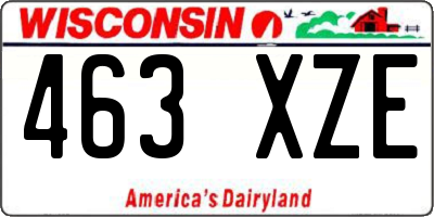 WI license plate 463XZE