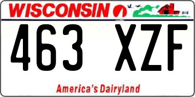 WI license plate 463XZF