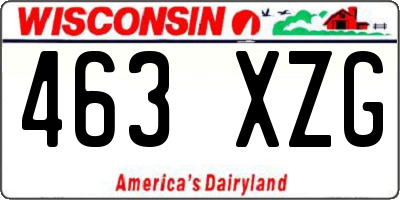 WI license plate 463XZG