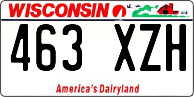 WI license plate 463XZH