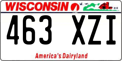 WI license plate 463XZI