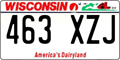 WI license plate 463XZJ