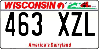WI license plate 463XZL