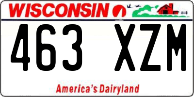 WI license plate 463XZM