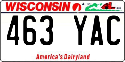 WI license plate 463YAC