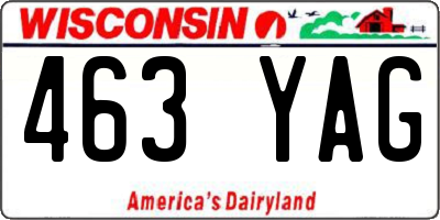 WI license plate 463YAG