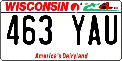 WI license plate 463YAU