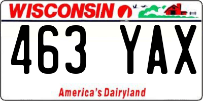 WI license plate 463YAX