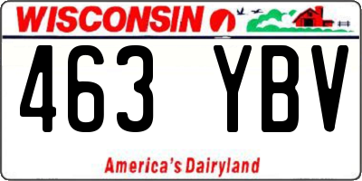 WI license plate 463YBV