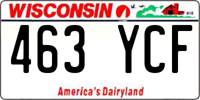 WI license plate 463YCF