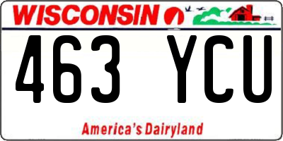 WI license plate 463YCU