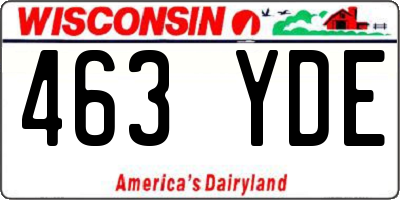 WI license plate 463YDE