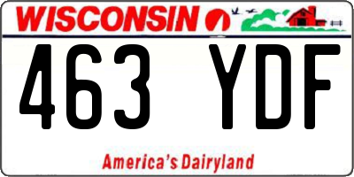 WI license plate 463YDF