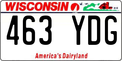 WI license plate 463YDG