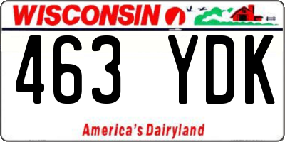 WI license plate 463YDK