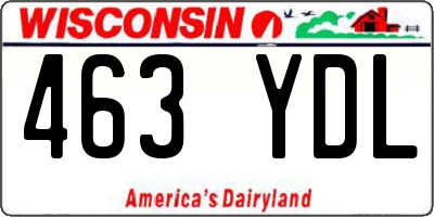 WI license plate 463YDL