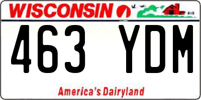 WI license plate 463YDM