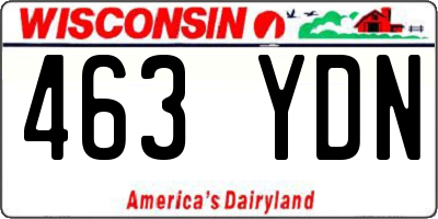 WI license plate 463YDN