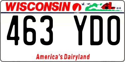 WI license plate 463YDO