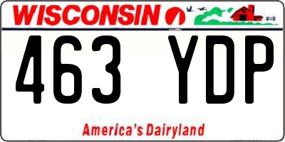 WI license plate 463YDP