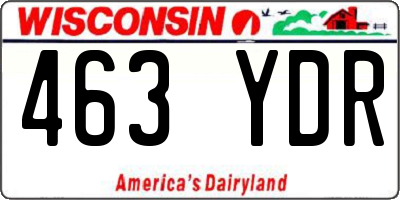 WI license plate 463YDR