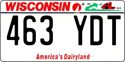 WI license plate 463YDT