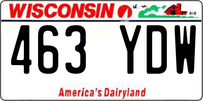 WI license plate 463YDW