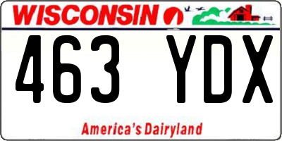 WI license plate 463YDX