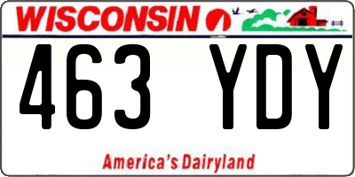 WI license plate 463YDY