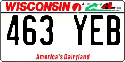 WI license plate 463YEB