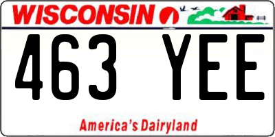 WI license plate 463YEE