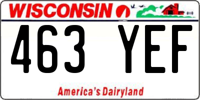 WI license plate 463YEF