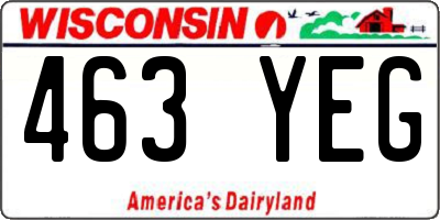 WI license plate 463YEG