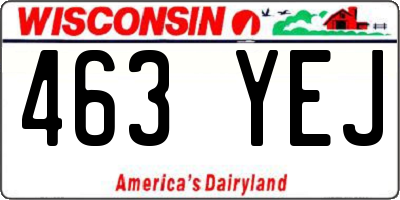 WI license plate 463YEJ
