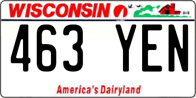 WI license plate 463YEN