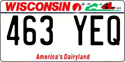 WI license plate 463YEQ