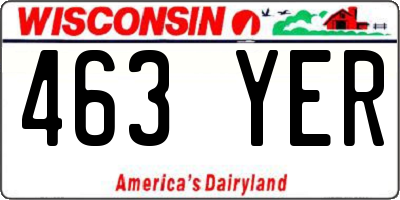 WI license plate 463YER
