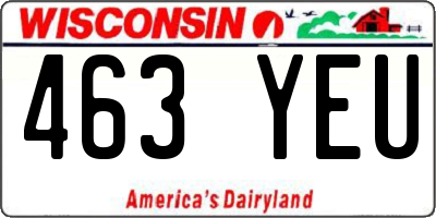 WI license plate 463YEU