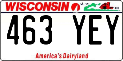 WI license plate 463YEY