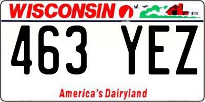 WI license plate 463YEZ