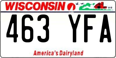 WI license plate 463YFA