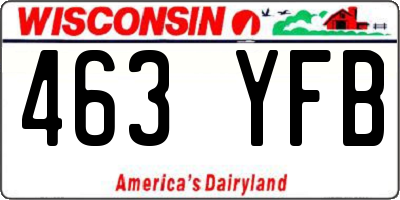 WI license plate 463YFB