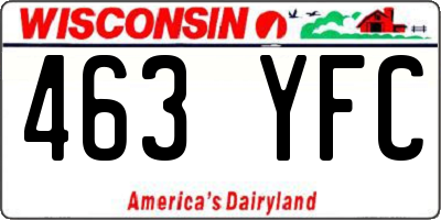 WI license plate 463YFC