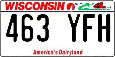 WI license plate 463YFH