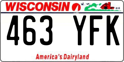WI license plate 463YFK