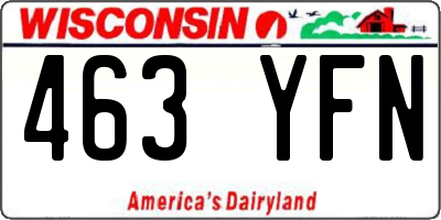 WI license plate 463YFN